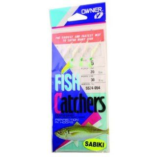 Owner 5549 967 Sabiki Multi Hook Jigging Rig Fish Catchers, 14 Hooks, White Hage Fish Skin  Fishing Bait Rigs  Sports & Outdoors