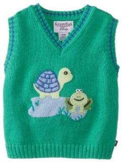 Kitestrings Baby Boys Newborn Baby Boy Cotton Turtle and Frog Sweater Vest Clothing