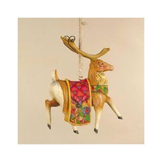 Heartwood Creek By Jim Shore Reindeer with Red Blanket Ornament 117718  Collectible Figurines  