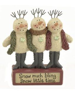 Snow Much Bling Trio Snowmen on Block   Collectible Figurines