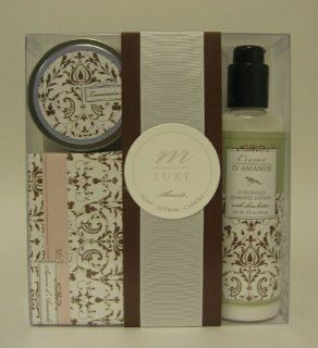 Mudlark Luminaire, Savon & Creme d'Amande Gift Set Large Almond Soap, Shea Butter Lotion & Candle   Delphine  Skin Care Kits  Beauty