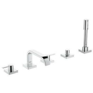 Grohe 25 970 000 Allure Double Handle Roman Tub Filler Faucet with Personal Hand Shower, Starlight Chrome    