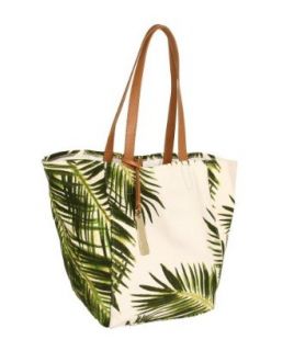 Vince Camuto Coco Carry All Tote, Green Palm Print Shoulder Handbags Clothing