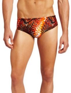 Speedo Men's Mighty Python Xtra Life Lycra Brief Swimsuit, Blue/Green, 38 at  Mens Clothing store Athletic Swim Briefs