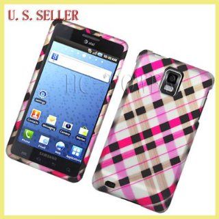 For Samsung I997 Infuse 4G 2D Case Check Pink Brown 