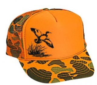 Orange Camouflage Camo Flying Duck Mesh Trucker Hat Cap at  Mens Clothing store