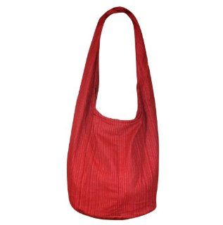 Hippie Hobo Sling Crossbody Bag Messenger Purse Handwoven Cotton Color Red LL 04 