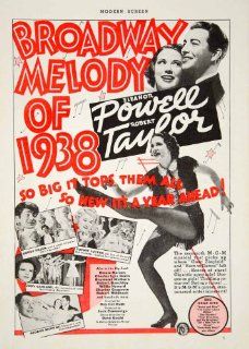 1937 Ad Movie Broadway Melody 1938 Eleanor Powell Robert Taylor MGM Musical Film   Original Print Ad  