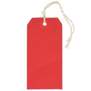 Red Small Gift Tags with String (3 1/4 x 1 5/8)   Pack of 10  Blank Labeling Tags 