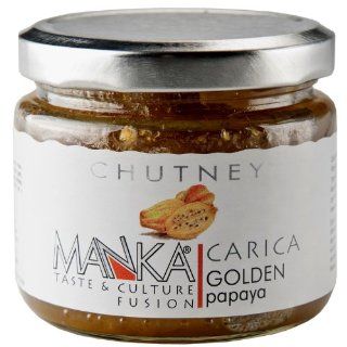 Manka Carica Golden Papaya Chutney, 8.1  Ounce Jars (Pack of 3)  Canned And Jarred Papayas  Grocery & Gourmet Food