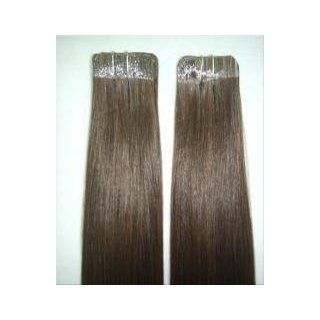 18" Hot Tabs 10 Piece Straight Tape Hair Extensions Crimp When Wet 25g Ash Brown  Other Products  