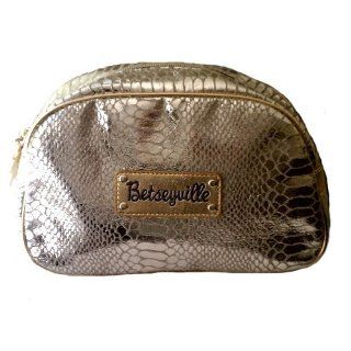 Betseyville by Betsey Johnson Large Metallic Gold Snake Cosmetic Bag  Beauty
