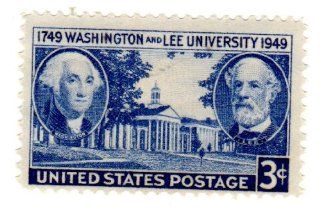 Postage Stamps United States. One Single 3 Cents Ultramarine, George Washington, Robert E. Lee and University Building Stamp, Dated 1949, Scott #982. 