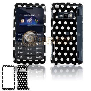 LG EnV3 VX9200 Cell Phone Black/White Polka Dot Protective Case Faceplate Cover Cell Phones & Accessories