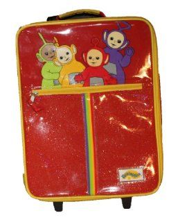 PBS Teletubbies Rolling Child's Red Sparkly Suitcase Features all 4 Characters (Dipsy, Laa Laa, Tinky Winky and Po) Toys & Games