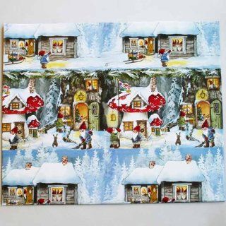 Christmas Wrapping Paper   Tomte Santa & Mushroom Hus   Gift Wrap Paper