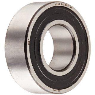 SKF 2205 E 2RS1TN9 Double Row Self Aligning Bearing, ABEC 1 Precision, Double Sealed, Plastic Cage, Normal Clearance, Metric, 25mm Bore, 52mm OD, 18mm Width, 989.0 pounds Static Load Capacity, 3780.00 pounds Dynamic Load Capacity Self Aligning Ball Bearin