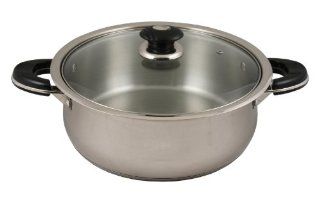 CONCORD 8 Quart 18/10 Tri Ply Stainless Steel Low Stock Pot Chicken Fryer Stockpots Kitchen & Dining