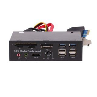 Generic 5.25" USB 2.0/3.0 Multi function Front Panel Audio All in 1 Card Reader eSata Media Dashboard Computers & Accessories