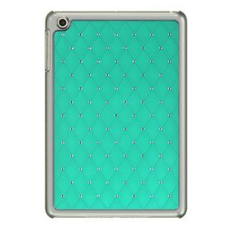 Teal Chrome Studded Diamond Back Protector Case Phone Cover for iPad Mini Cell Phones & Accessories