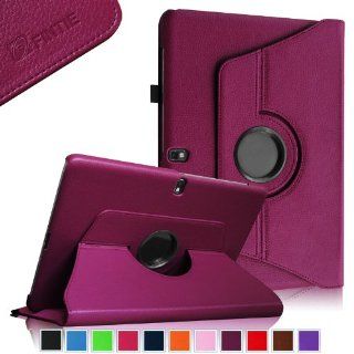 Fintie Samsung Galaxy Tab Pro 10.1 Rotating Case Cover   Vegan Leather 360 Degree Swivel Stand for TabPro 10.1 inch Tablet SM T520/T525 with Auto Sleep/Wake Feature, Purple Computers & Accessories