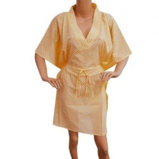 Summer Peach Casual Dress Kaftan Polka Dot Printed Cotton Short Robes Size 4xl Nightgowns