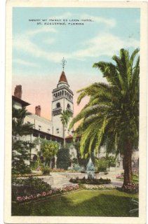 1930s Vintage Postcard Courtyard of Ponce de Leon Hotel St. Augustine Florida 