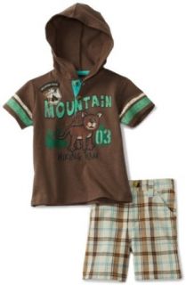 Nannette Baby Boys Infant 2 Piece Mountain Champion Short Set, Brown, 12 Months Infant And Toddler Clothing Sets Clothing