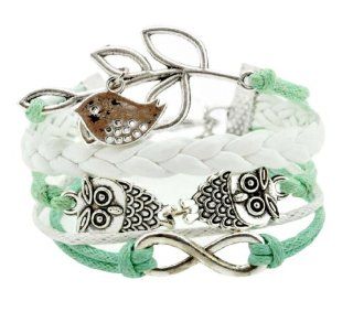 Owl Bracelet, Karma Baracelet, Infinity Wish Bracelet, Infiniti Leather Bracelet Wrap Bracelets Jewelry