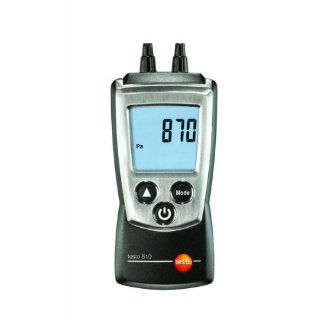 Testo 0560 0510 Pocket Pro Pressure Meter with Air Velocity, 0 to 100 hPa Range, +/  0.01 hPa Resolution, 2 Type AAA Battery Electronic Pressure Sensors