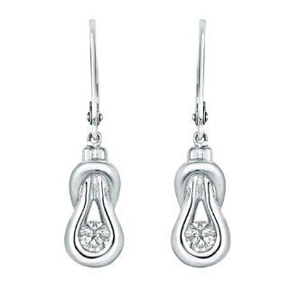 Diamond Solitaire Dangling Leverback Earrings White Gold 10K 0.33CT HI I2 New Jewelry