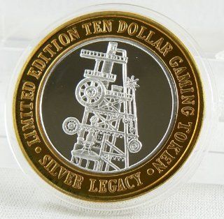 $10 GAMING TOKEN .999 FINE SILVER in CAPSULE   SILVER LEGACY 5th ANNIVERSARY 