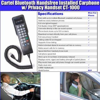 Cartel CT 1000 Bluetooth Hands Free InstalledCar Phone With Privacy Handset
