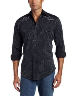 Wrangler Men's Silver Edition Western Shirt, Black/Grey, Small at  Mens Clothing store Button Down Shirts