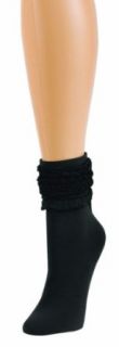 Scrunch Ruffle Anklet in Black by MeMoi Fashion Liner Socks
