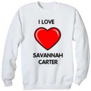 I Love Savannah Carter Sweatshirt, S Clothing
