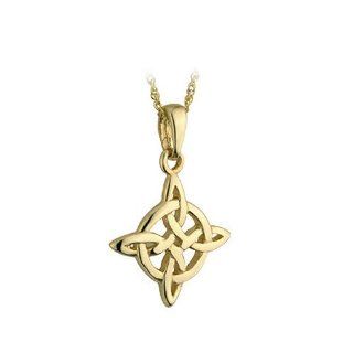 10K Gold Irish Celtic Knot Pendant by Solvar Pendant Necklaces Jewelry