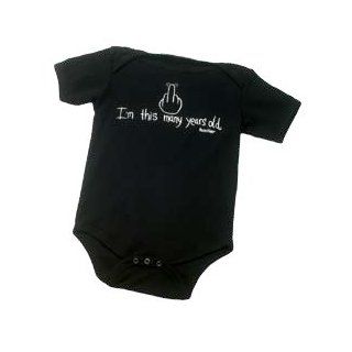 Hustler Apparel THIS MANY Baby Onesie in Black  18/24 Months  Infant And Toddler Bodysuits  Clothing