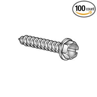 #8x1 1/4 Sheet Metal Screw Slot Hex Washer Hd Type AB Steel / Zinc Plated, Pack of 100