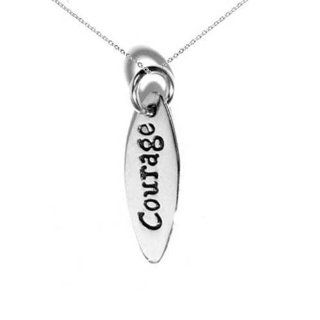 Sterling Silver Courage Pendant on 18" Cable Chain SkyeSterling Jewelry