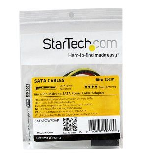 StarTech 6in 4 Pin Molex to SATA Power Cable Adapter (SATAPOWADAP) Computers & Accessories