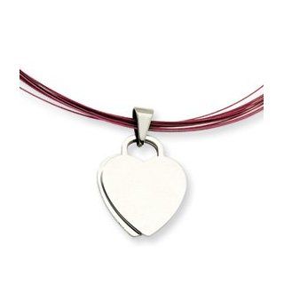Stainless Steel Engraveable Dual Heart Pendant Necklace Jewelry