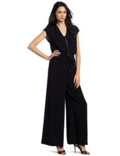 Kenneth Cole New York Women's Sleeveless Jump Suit, Black, X Small Jumpsuits Apparel