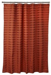Popular Bath Argyle Rust Fabric Shower Curtain  
