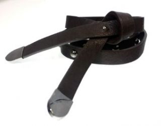 Brown Ribbon Riveted Faux Leather Belt Apparel Belts