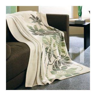 Ibena Cream Floral Blanket 2585 100   Throw Blankets