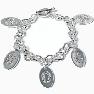 Rocawear Sterling Silver Plated Rw Flame Disc Charm Bracelet Bangle Bracelets Jewelry