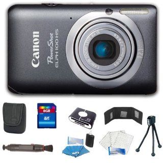 Canon PowerShot ELPH 100 HS 12 MP CMOS Digital Camera with 4X Optical Zoom (Grey) + 8GB Deluxe Accessory Kit  Point And Shoot Digital Camera Bundles  Camera & Photo