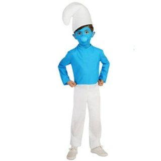 The Smurfs Kids Smurf Costume Jumpsuit Hat Blue Face Makeup Clothing