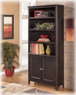 Contemporary Almost Black Carlyle Large Door Bookcase  